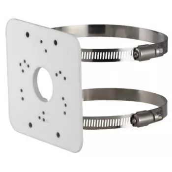 Fixação para mastro Dahua PFA152-E, liga de alumínio, branco, para mastros Ø80–150 mm