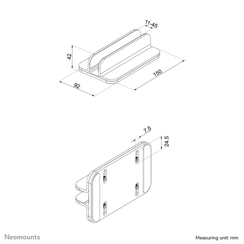 Suporte para portátil Neomounts NSLS300 11-17 polegadas - universal