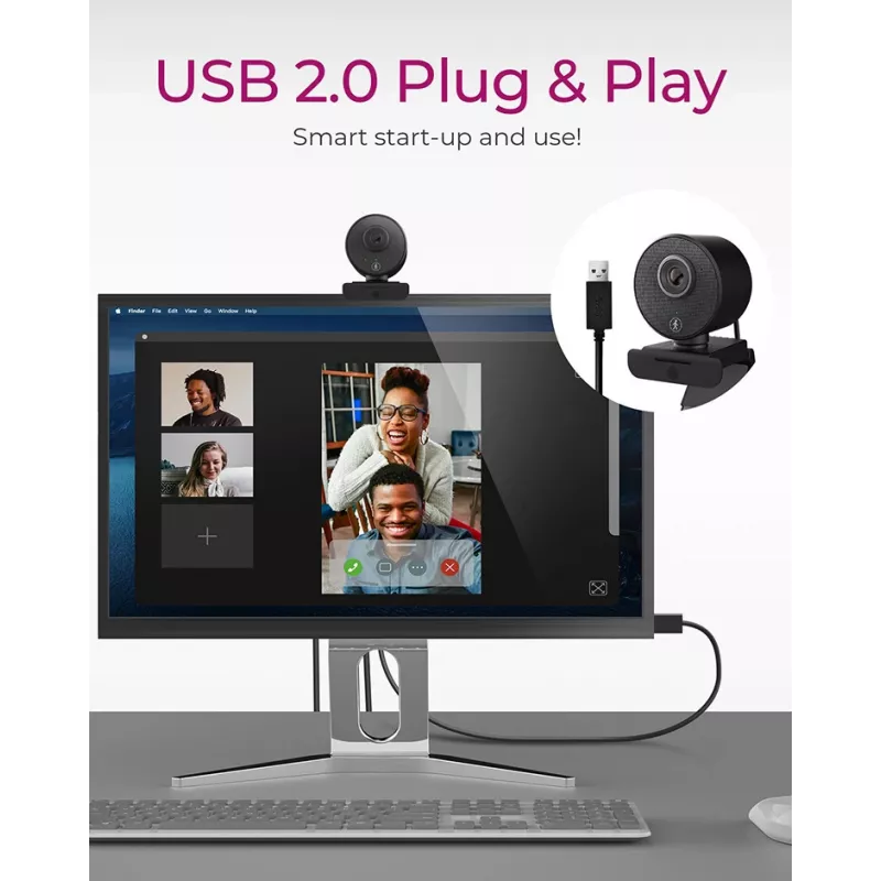 Webcam ICY BOX IB-CAM501-HD 1920 x 1080 pixels USB 2.0 preta