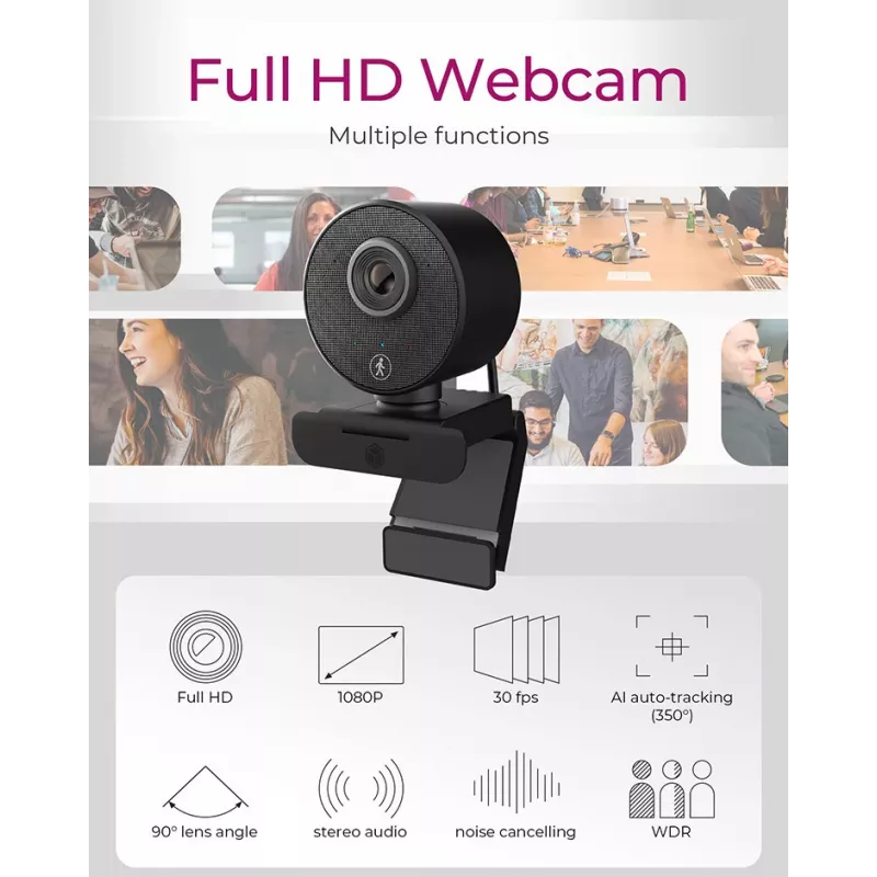 Webcam ICY BOX IB-CAM501-HD 1920 x 1080 pixels USB 2.0 preta