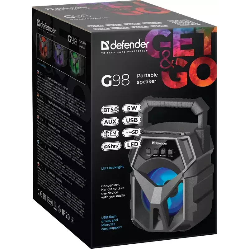 Altifalante portátil Mono Defender G98 preto