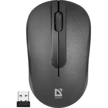 Rato ótico sem fios DEFENDER HIT MM-495 RF, ambidestro, 1600 DPI, recetor USB RF, preto