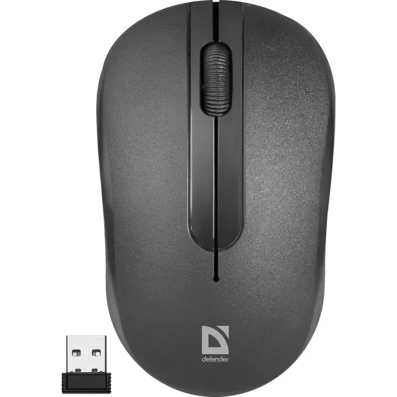 Rato ótico sem fios DEFENDER HIT MM-495 RF, ambidestro, 1600 DPI, recetor USB RF, preto