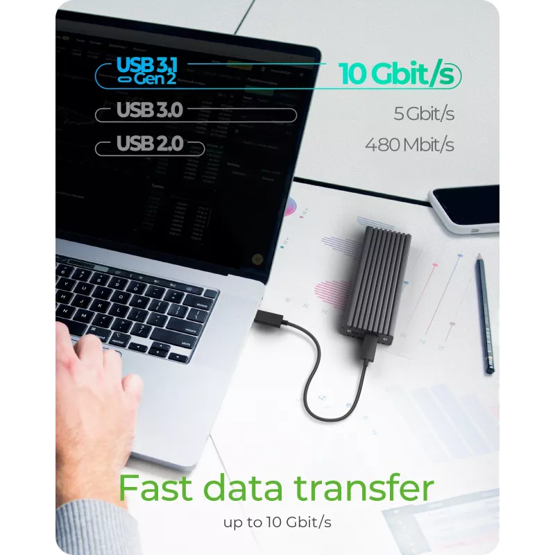 Caixa para SSD ICY BOX IB-1817MC-C31 cinzento M.2