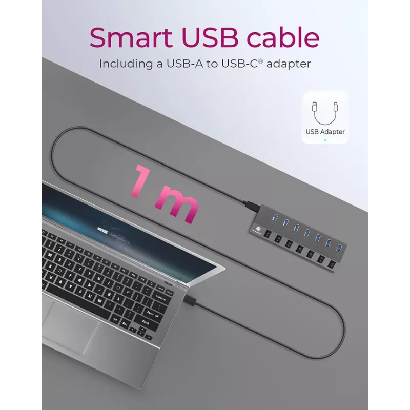Hub ICY BOX IB-HUB1701-C3 USB 3.2 Gen 1 (3.1 Gen 1) Type-B 5000 Mbit/s antracite