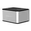 Docking station QOLTEC 5316 para 2x HDD/SSD de 2,5/3,5 polegadas, SATA, USB 3.0 (5 Gb/s), caixa em alumínio