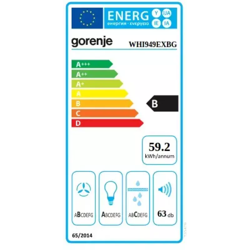Exaustor Gorenje WHI949EXBG montagem na parede prateado, aço inoxidável 608 m³/h