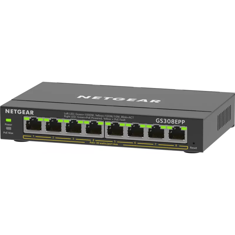 Switch NETGEAR 8-Port Gigabit Ethernet PoE+ (GS308EPP)