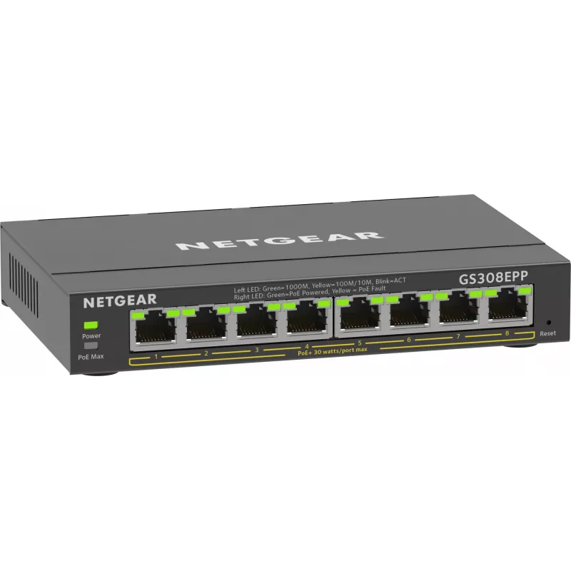 Switch NETGEAR 8-Port Gigabit Ethernet PoE+ (GS308EPP)