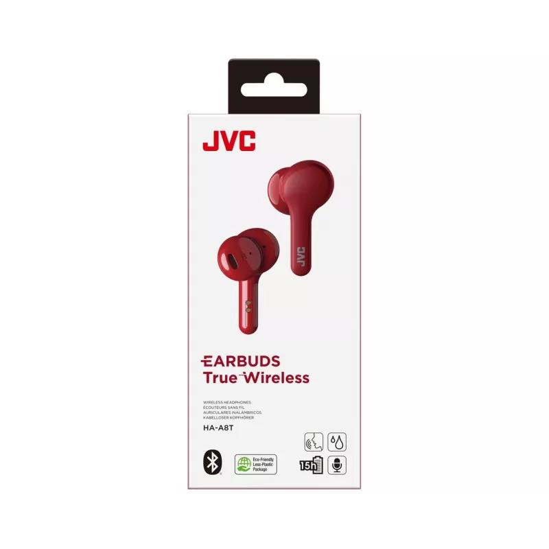 Auscultadores JVC HA-A8T-R True Wireless Stereo (TWS) In-Ear Música Bluetooth vermelho