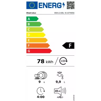 Máquina de lavar loiça de encastrar Electrolux EEA12100L — 9 conjuntos de louça, 49 dB, 45 cm estreita