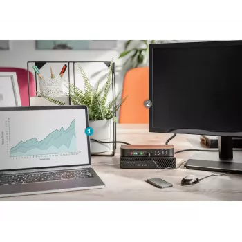 Switch KVM DIGITUS, 2x1 DP, saída DP/HDMI, USB 4Kx2K@60Hz