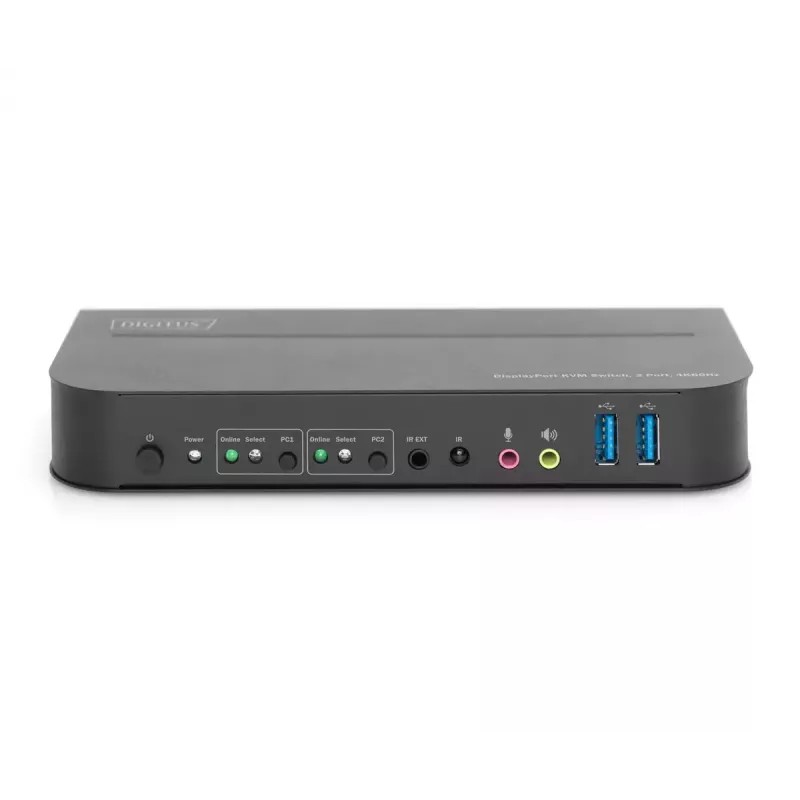 Switch KVM DIGITUS, 2x1 DP, saída DP/HDMI, USB 4Kx2K@60Hz