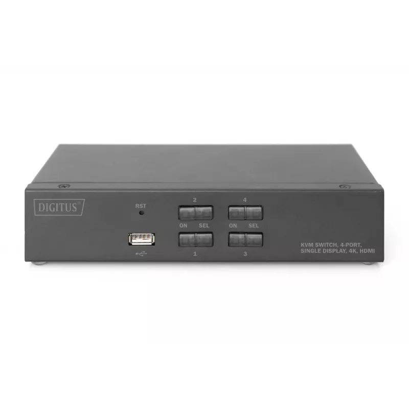 Switch KVM Digitus 4 portas ecrã único 4K HDMI