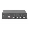 Switch KVM Digitus 4 portas ecrã único 4K HDMI