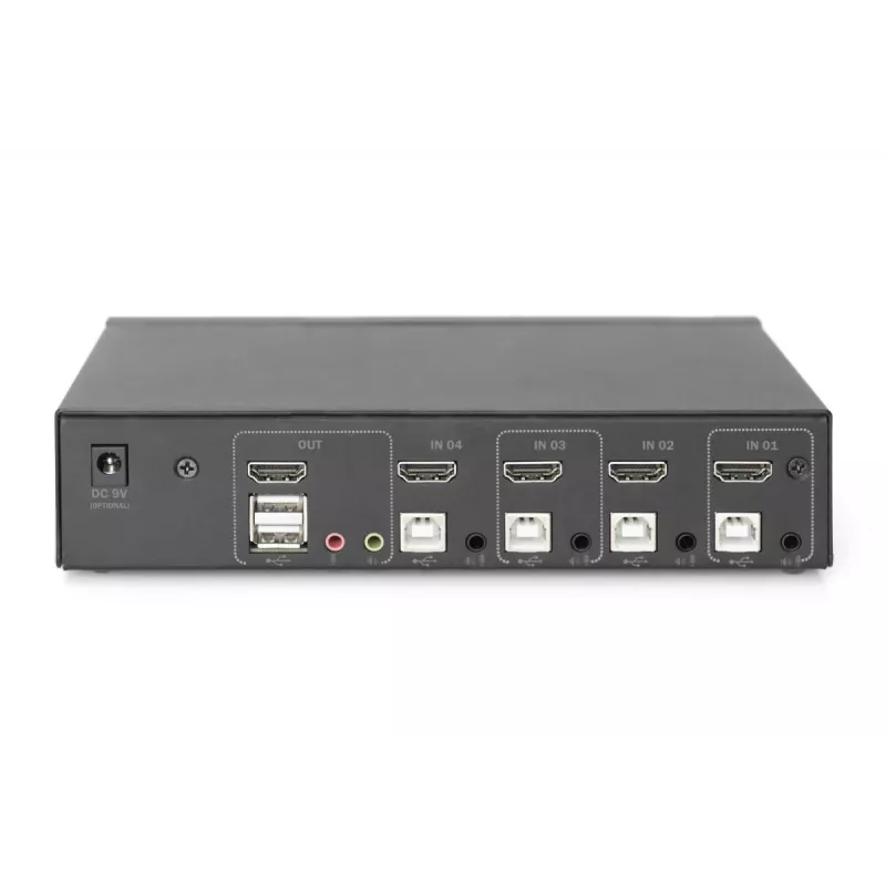 Switch KVM Digitus 4 portas ecrã único 4K HDMI