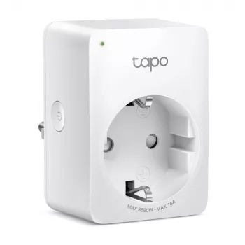 Tomada inteligente Wi-Fi TP-Link Tapo Mini, monitorização de energia, interior, branco, casa, escritório, estado, Android, iOS, sem fios