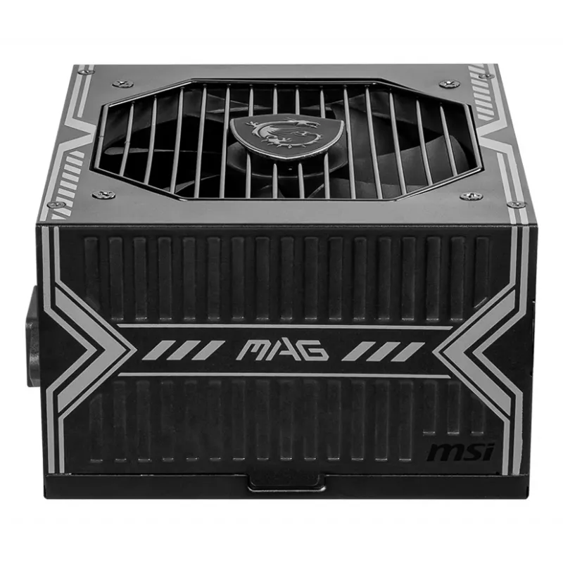 Fonte de alimentação MSI MAG A550BN UK '550W, certificada 80 Plus Bronze, 12V Single-Rail, circuito DC-DC, ventoinha de 120mm, não modular, cabos revestidos, fonte de alimentação ATX, cabo de alimentação UK, preto'