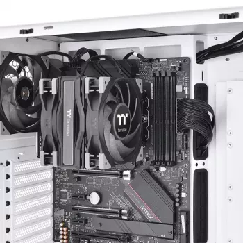 Arrefecedor de processador THERMALTAKE Toughair 510, duas ventoinhas de 120 mm, 4 heatpipes, 159,5×98,8×123,6 mm, preto