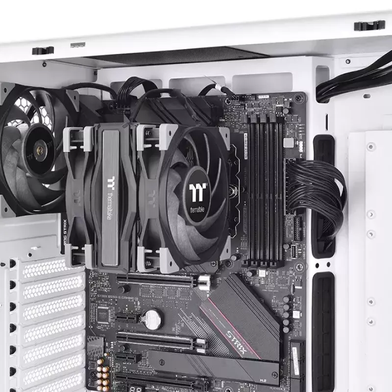 Thermaltake TOUGHAIR 510 CL-P075-AL12BL-A cooler de ar para CPU, 2 ventoinhas de 120 mm, 4 heatpipes de cobre de 6 mm, 180 W