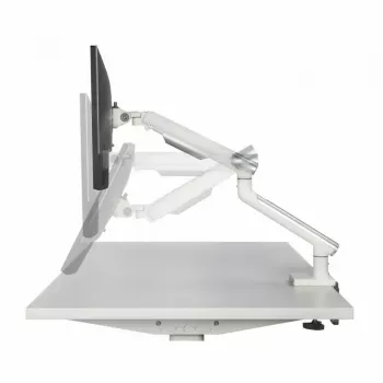 Suporte de secretária para monitor ART RAMM L-19GD para monitores de 17–32 polegadas, com apoio a gás, 2–9 kg, 2x USB 3.0, branco, com mordente