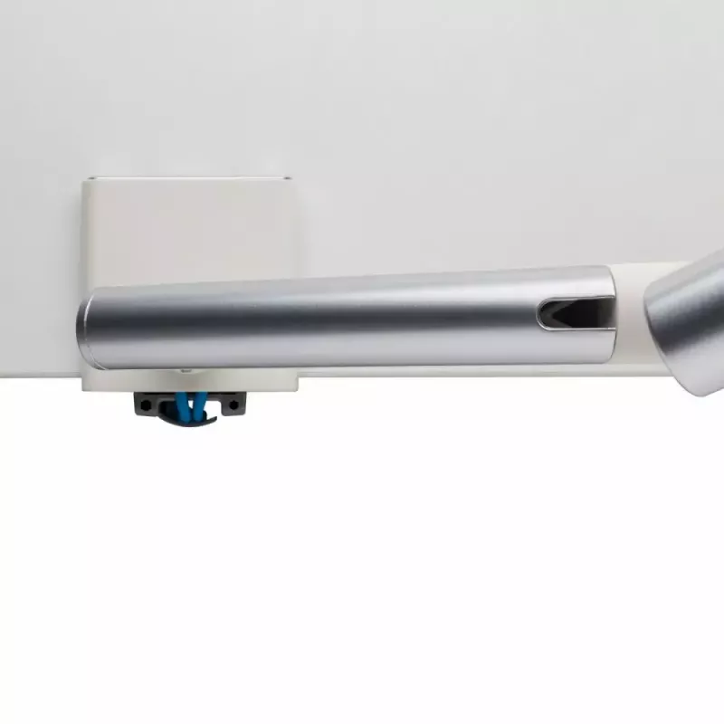 Suporte de secretária para monitor ART RAMM L-19GD para monitores de 17–32 polegadas, com apoio a gás, 2–9 kg, 2x USB 3.0, branco, com mordente