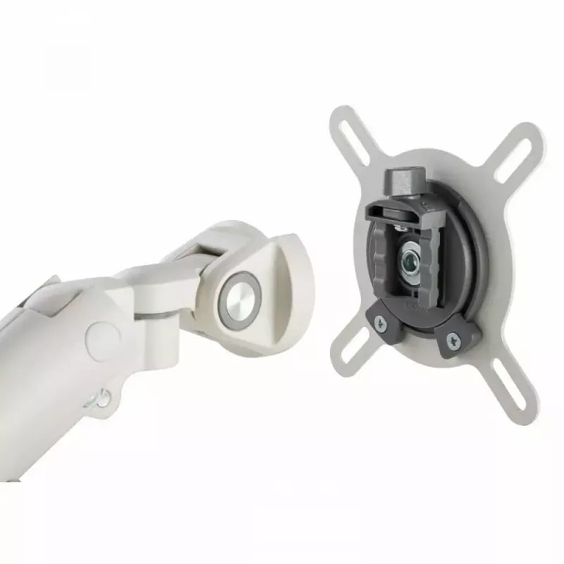 Suporte de secretária para monitor ART RAMM L-19GD para monitores de 17–32 polegadas, com apoio a gás, 2–9 kg, 2x USB 3.0, branco, com mordente