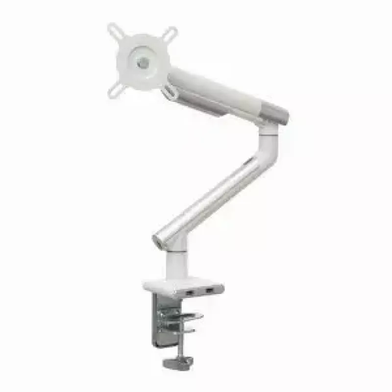 Suporte de secretária para monitor ART RAMM L-19GD para monitores de 17–32 polegadas, com apoio a gás, 2–9 kg, 2x USB 3.0, branco, com mordente