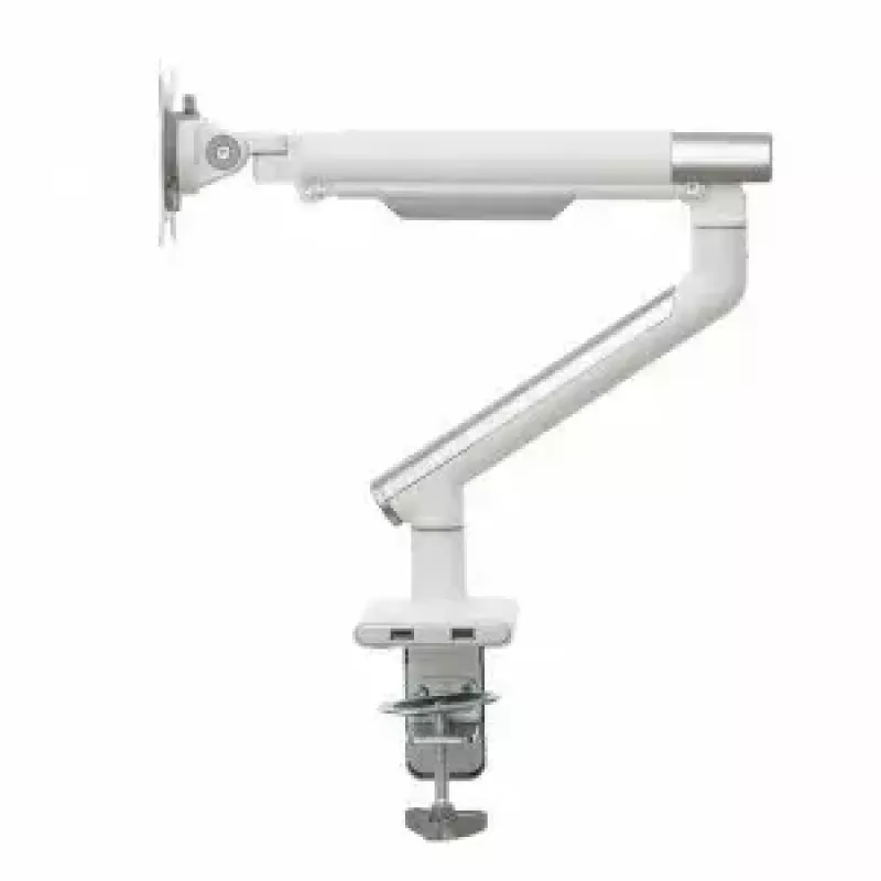 Suporte de secretária para monitor ART RAMM L-19GD para monitores de 17–32 polegadas, com apoio a gás, 2–9 kg, 2x USB 3.0, branco, com mordente