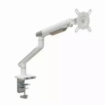 Suporte de secretária para monitor ART RAMM L-19GD para monitores de 17–32 polegadas, com apoio a gás, 2–9 kg, 2x USB 3.0, branco, com mordente