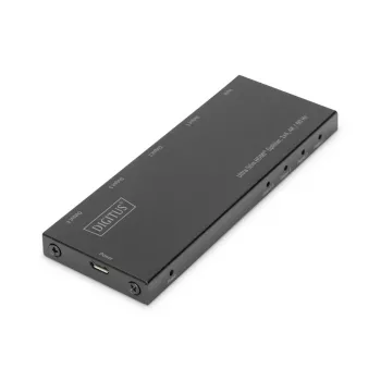 DIGITUS splitter HDMI Ultra Slim, 1x4, 4K/60Hz HDR, HDCP 2.2, 18 Gbps, alimentado por Micro USB
