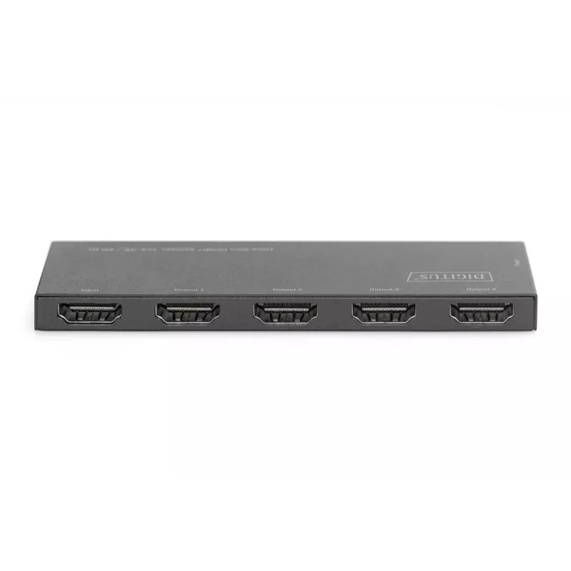 DIGITUS splitter HDMI Ultra Slim, 1x4, 4K/60Hz HDR, HDCP 2.2, 18 Gbps, alimentado por Micro USB