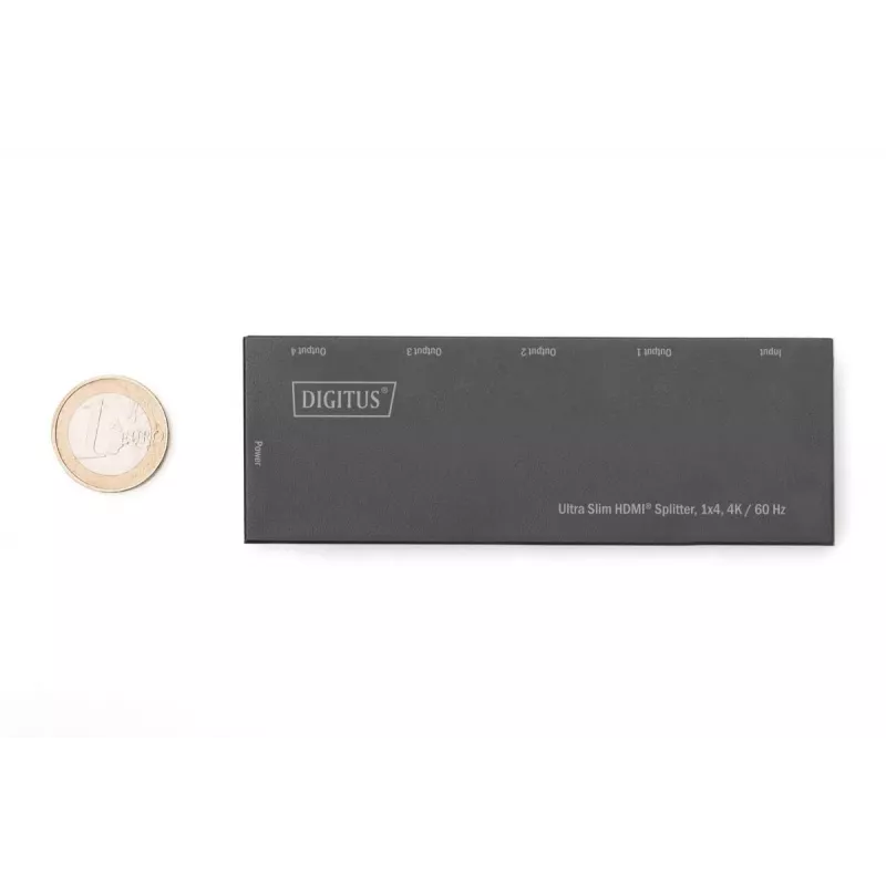 DIGITUS splitter HDMI Ultra Slim, 1x4, 4K/60Hz HDR, HDCP 2.2, 18 Gbps, alimentado por Micro USB