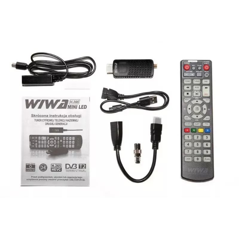WIWA H.265 MINI recetor DVB-T/DVB-T2, H.265/HEVC, Full HD 1080p, HDMI, mini USB, PVR, preto