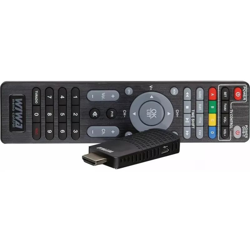 WIWA H.265 MINI recetor DVB-T/DVB-T2, H.265/HEVC, Full HD 1080p, HDMI, mini USB, PVR, preto