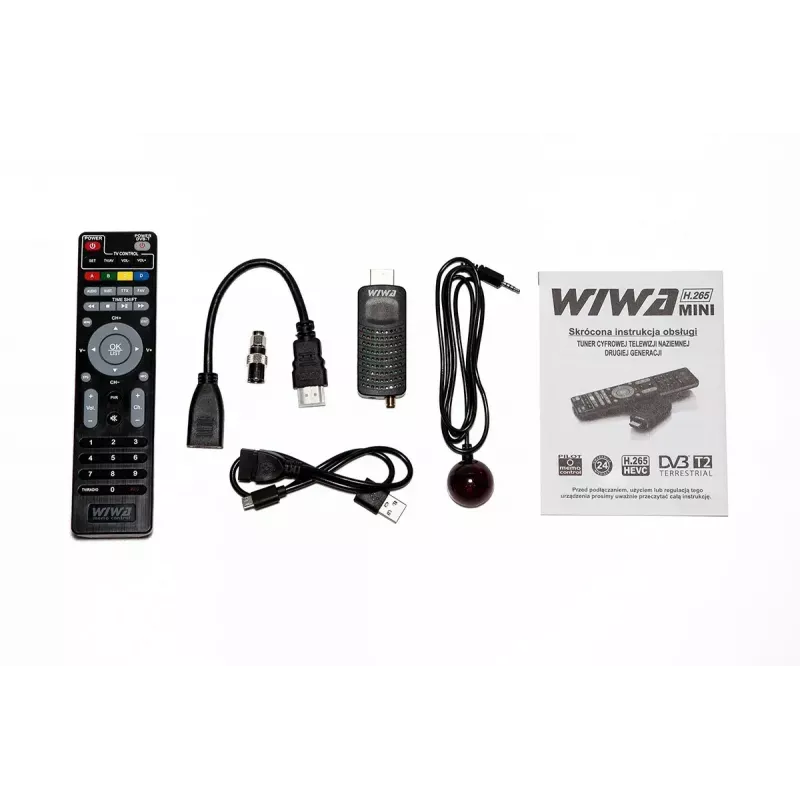 WIWA H.265 MINI recetor DVB-T/DVB-T2, H.265/HEVC, Full HD 1080p, HDMI, mini USB, PVR, preto