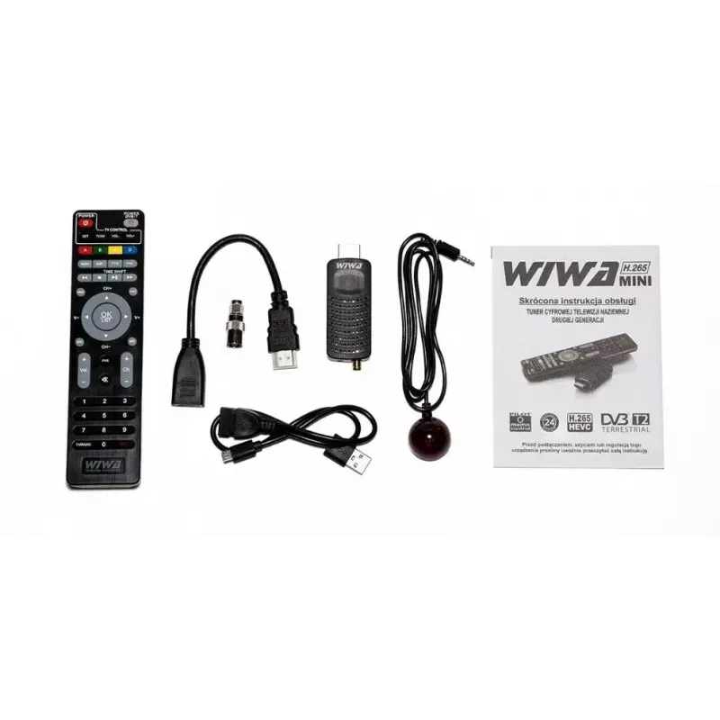 WIWA H.265 MINI recetor DVB-T/DVB-T2, H.265/HEVC, Full HD 1080p, HDMI, mini USB, PVR, preto