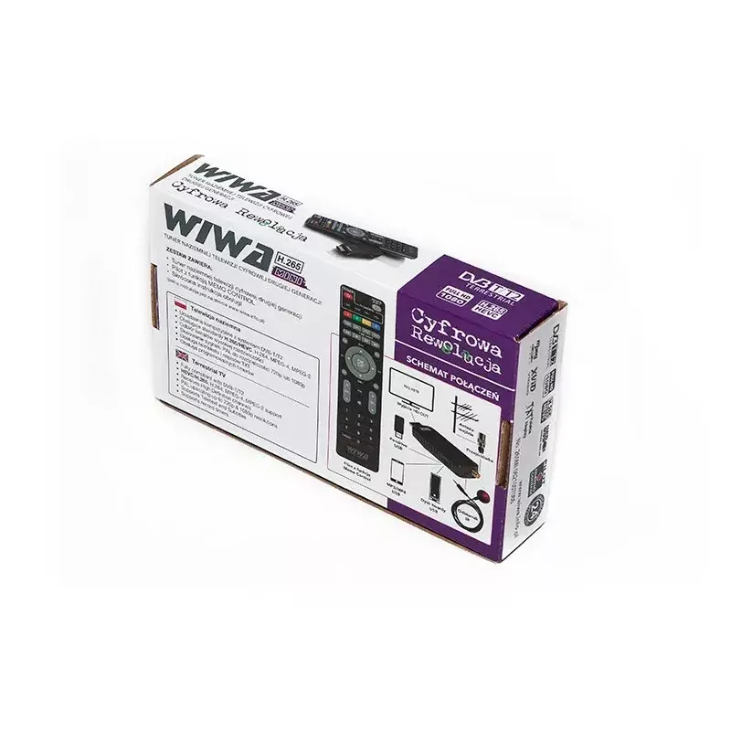 WIWA H.265 MINI recetor DVB-T/DVB-T2, H.265/HEVC, Full HD 1080p, HDMI, mini USB, PVR, preto