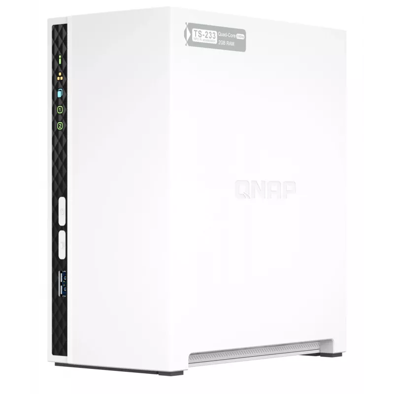 Servidor NAS/Storage QNAP TS-233 Tower ARM Cortex-A55 2 GB 0 TB QNAP QTS branco