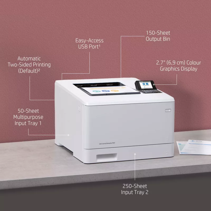 HP Color LaserJet Enterprise M455dn, laser, cor, 600 x 600 DPI, A4, 27 ppm, impressão frente e verso