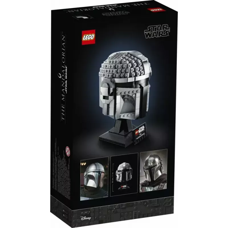Brinquedo de construção LEGO Capacete Mandaloriano 75328 — modelo de exposição Star Wars, peça de colecionador para construir, 584 peças, idade 18+