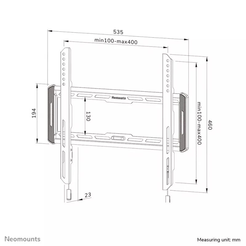 Suporte de parede para TV Neomounts WL30-550BL14 40-75 polegadas - ultraplano - montagem fácil