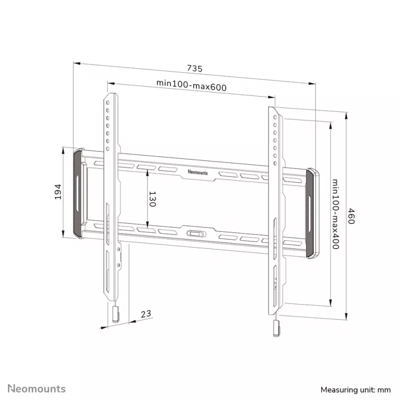 Suporte de parede para TV Neomounts WL30-550BL16 máx. 60 kg 42–86 polegadas VESA 100x100-600x400