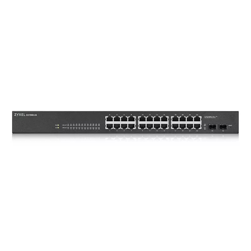 Zyxel GS-1900-24 v2 Managed L2 Gigabit Ethernet (10/100/1000) 1U preto