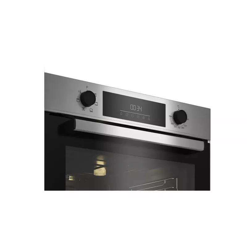 Forno elétrico de encastrar BEKO BBIE123001XD, 72 L, aço inoxidável, controlo tátil, limpeza a vapor, grelhador, extração telescópica