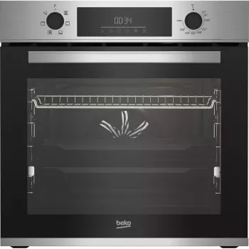 Forno elétrico de encastrar BEKO BBIE123001XD, 72 L, aço inoxidável, controlo tátil, limpeza a vapor, grelhador, extração telescópica