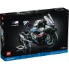 Modelo de mota LEGO Technic BMW M1000RR 42130 com motor detalhado e suspensão funcional