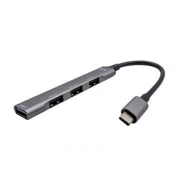 Hub USB-C i-tec Metal 1x USB 3.0 + 3x USB 2.0, USB 3.2 Gen 1 (3.1 Gen 1) Type-C, USB 2.0, USB 3.2 Gen 1 (3.1 Gen 1) Type-A, Metálico, Metal, 0,19 m, Android
