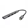 Hub USB-C i-tec Metal 1x USB 3.0 + 3x USB 2.0, USB 3.2 Gen 1 (3.1 Gen 1) Type-C, USB 2.0, USB 3.2 Gen 1 (3.1 Gen 1) Type-A, Metálico, Metal, 0,19 m, Android