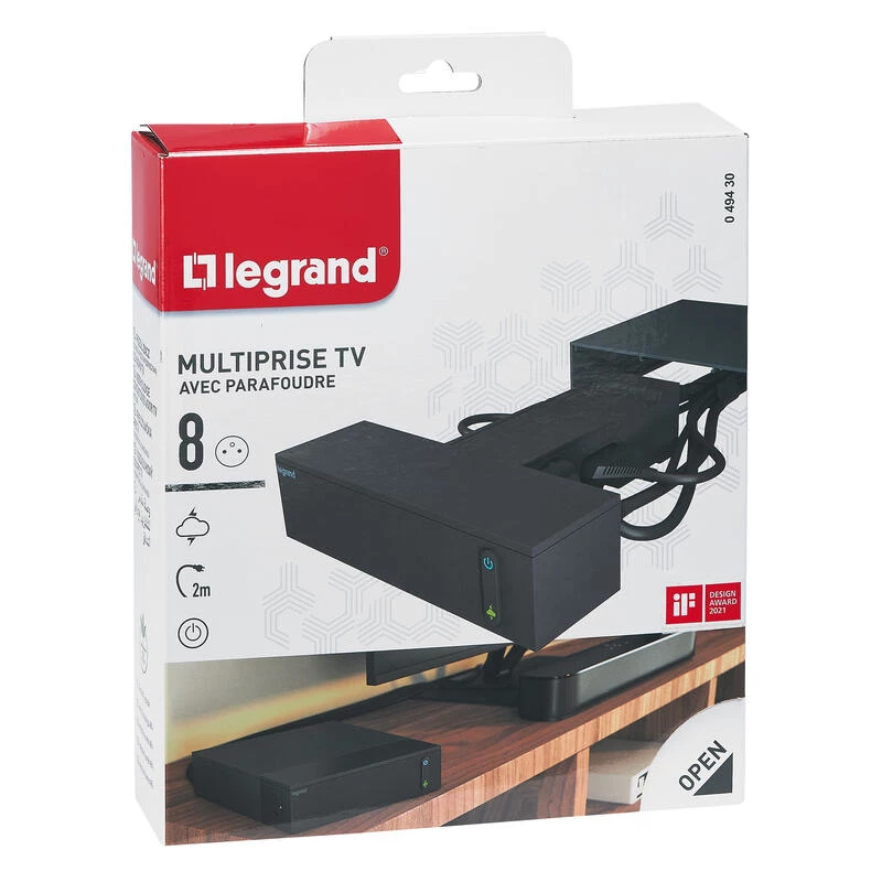Extensão de energia Legrand 049430 2 m 8 tomada(s) AC Interior Preto